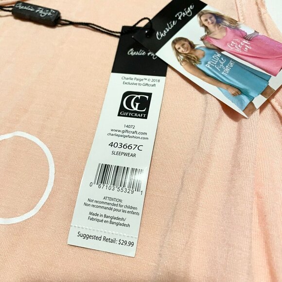 Charlie Paige Sleepwear Tank Top Womens L/XL Time to Wine Down - Picture 3 of 16